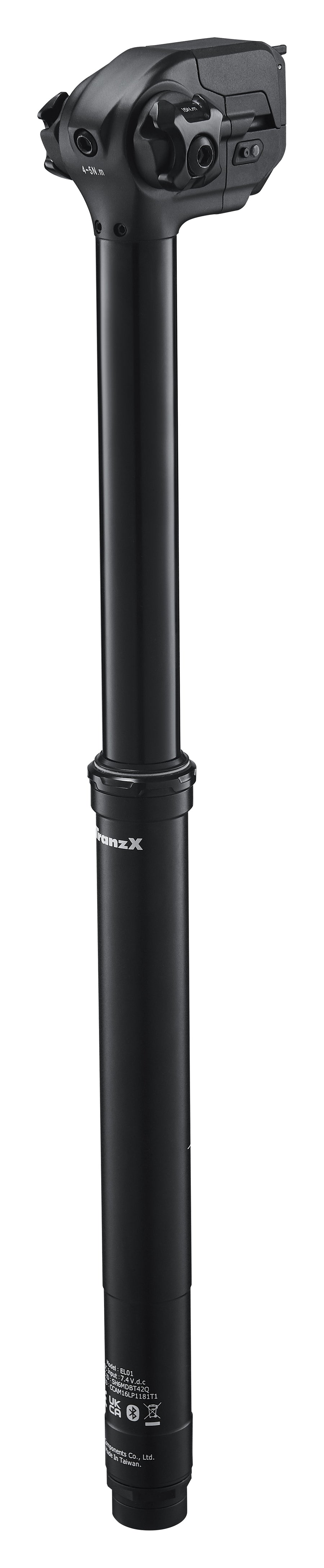 versenkbare sattelstütze elektrisch TranzX EDP01 Wireless Dropper Post Black, 31.6mm x 200mm